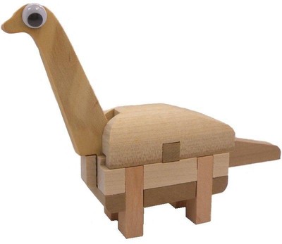 Brachiosaurus Dinosaur 3d  Kumiki Wooden Japanese Puzzle