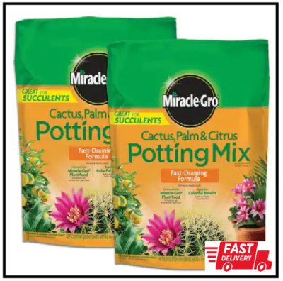 2-Pack Miracle-Gro 8 Qt. Cactus Palm and Citrus Potting Mix Soil (16 Qt Total)