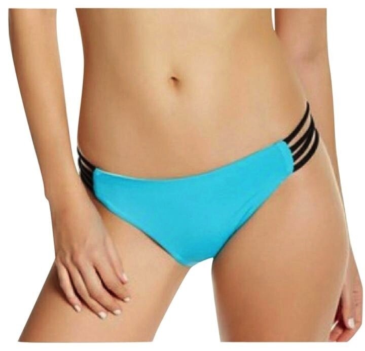 L*Space 145872 Womens Turquoise Low Down Bikini Bottom Swimwear Size X-Small