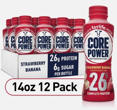 Core Power fairlife Core Power High Protein Milk Shake, Strawberry banana, 14 Fl