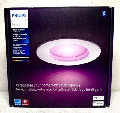(2) Philips Hue White & Color Ambiance 5/6'' High Lumen Smart Recessed Downlight