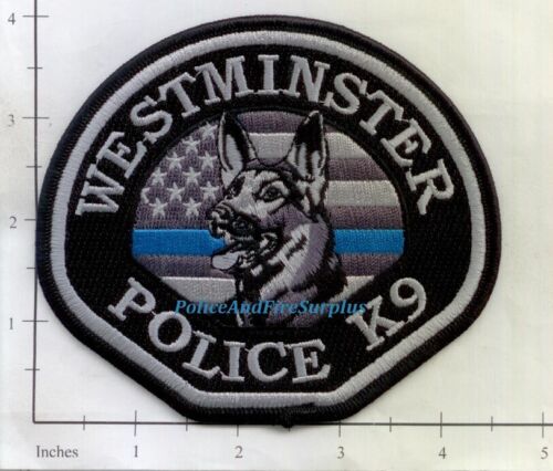 California - Westminster K-9 CA Police Dept Patch K9 Subdued Thin Blue Line