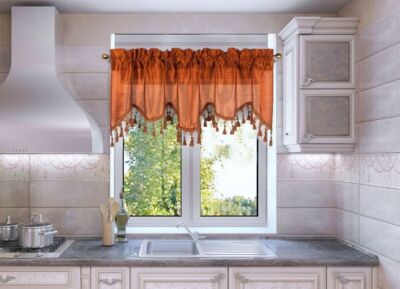WAVE WINDOW DRESSING ASCOT SWAG VALANCE TOPPER SOLID FAUX SILK ROD POCKET