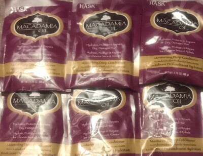 HASK Macadamia Oil Moisturizing Deep Conditioner 6 Packs NET WT 1.75 Oz Each