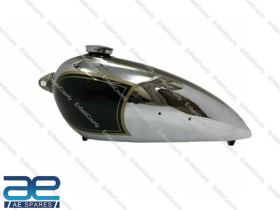 BSA B31 PETROL GAS FUEL TANK MILITARY GREEN & CHROME WITH SPEEDOMETER CAVITY  