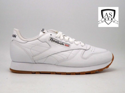 Reebok Classic Leather White Gum Men's Size 3.5 Running Trainers Shoes 49797 New