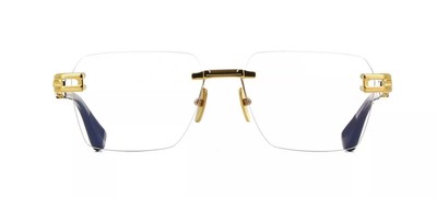 Pre-owned Dita Dtx154-a-01 Meta-evo Rx Yellow Gold - Ink Swirl Eyeglasses In Clear Lens