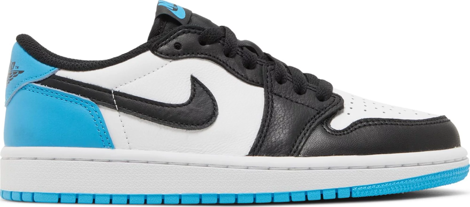 

Nike WMNS Air Jordan 1 Low OG UNC White Powder Blue Black CZ0775-104 Женские 8, Белый, Air Jordan 1