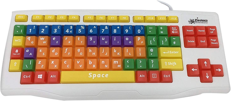 Playlearn Childrens Computer USB Keyboard - Upper Case & Lower Case - Color ...