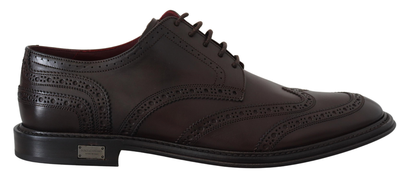 Туфли DOLCE & GABBANA Коричневое кожаное платье дерби Wingtip EU43 / US10 Рекомендуемая розничная цена 1000 долларов США