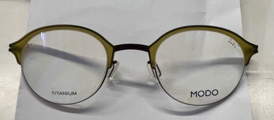 MODO 4059   Olive Unisex Round Half Rim Eyeglass Frames   LOLV  47-22-140   NWT!