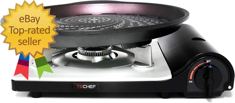 - Stovetop Korean BBQ Non-Stick Grill Pan with Agni Portable Gas Stove Burner, Made in Korea (Grill Pan W Stove)