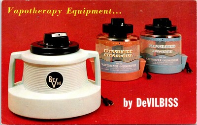 DeVilbiss Steam Vaporizers, ADVERTISING Chrome Postcard
