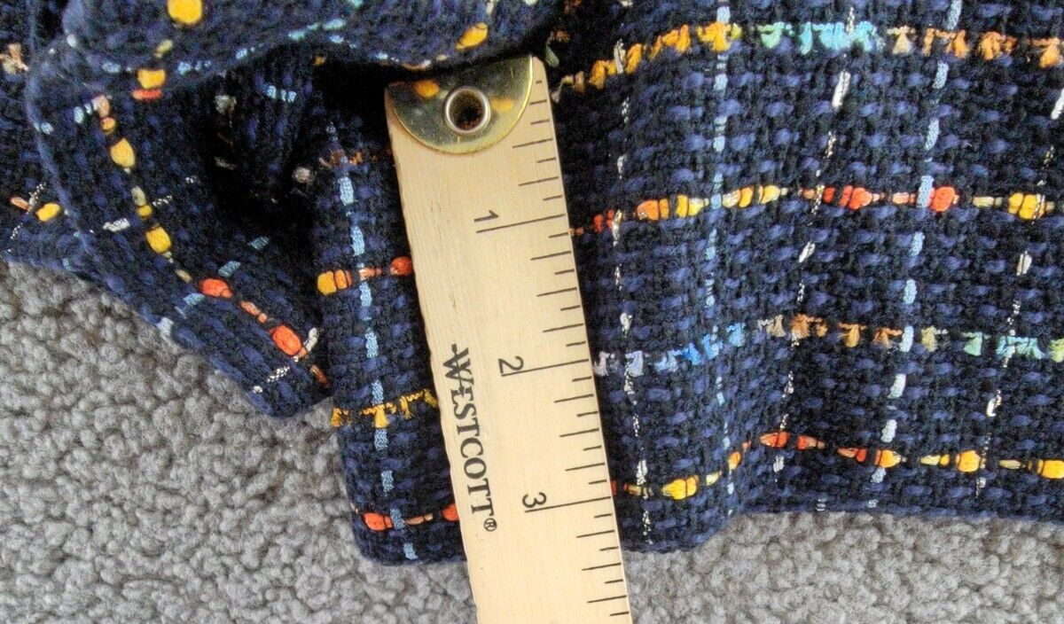 Veronica Beard Jazmin Plaid Shorts Women's 4 Navy Multi Zip/Hook & Bar Closure - Picture 7 of 18