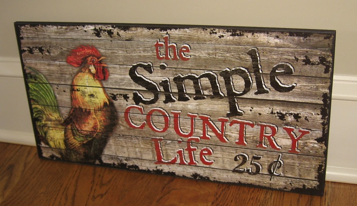 ROOSTER Wood Wall SIGN*Primitive/French Country/Urban Farmhouse Chicken Decor