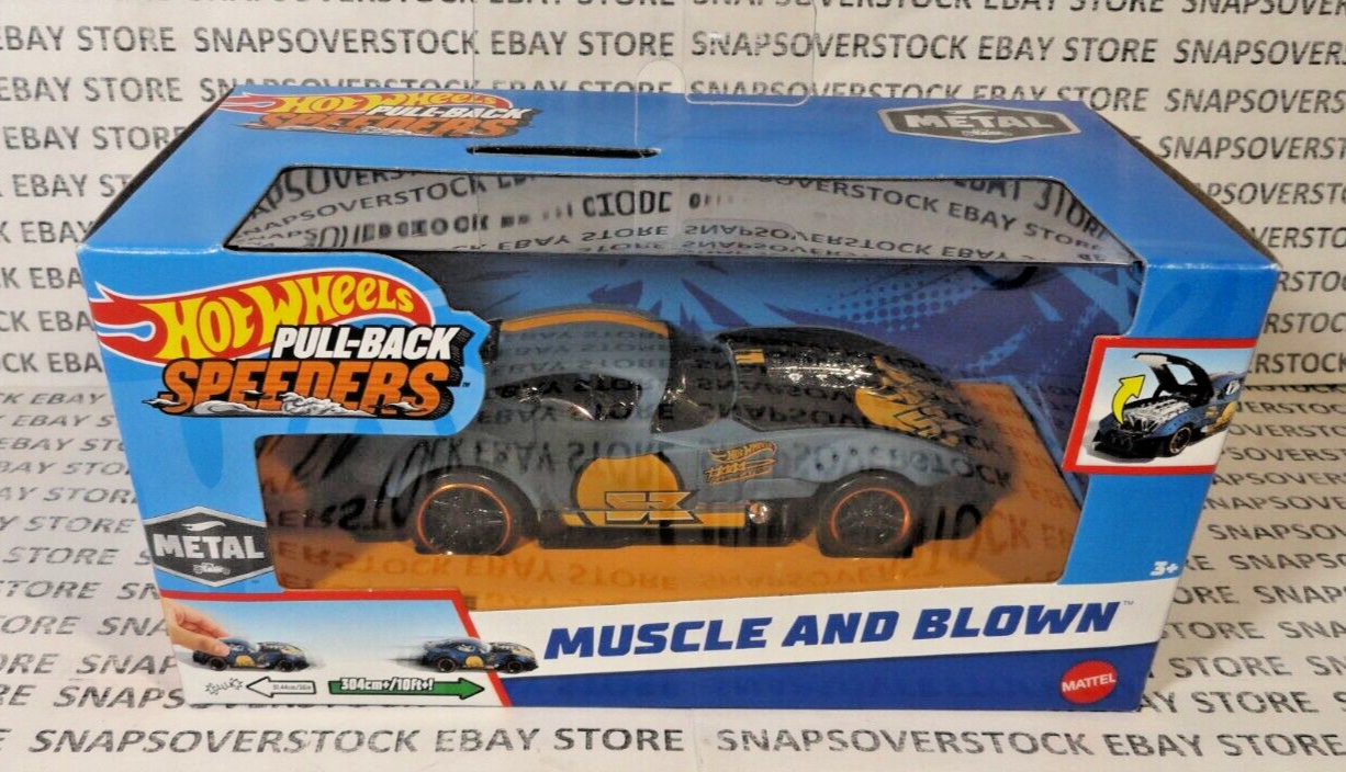 Matte Blue Muscle And Blown, Pull-back Speeders Series, 1:43