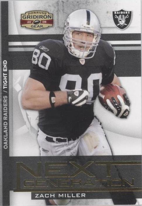 2008 Donruss Gridiron Gear Zach Miller #NG-37