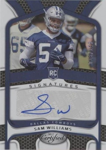 2022 Panini Certified Sam Williams #RS-SW