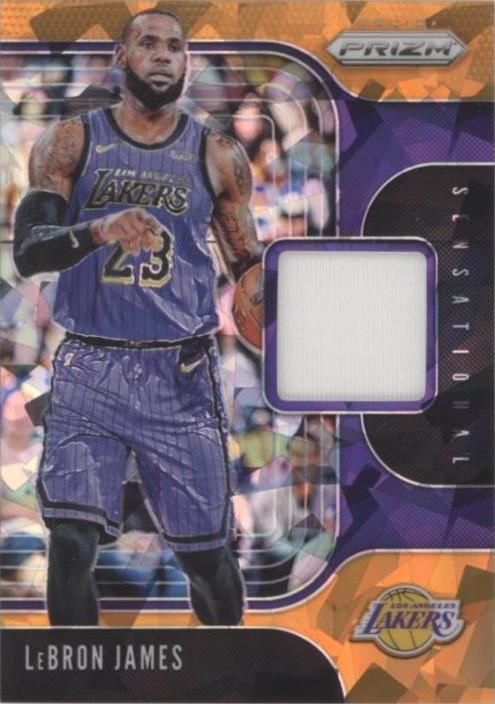 2019-20 Panini Prizm - Sensational Swatches Jersey Orange Ice Prizm #SS-LBJ LeBron James (MEM)