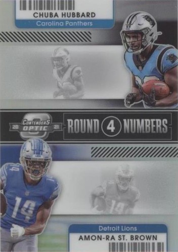 2021 Panini Contenders Optic Amon-Ra St. Brown Chuba Hubbard #RN-CHU