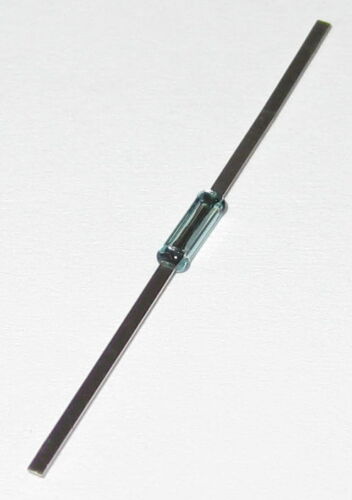 Tiny Magnetic Reed Switch - SPST - 6.7 mm Long Glass Body - 1.6 mm Diameter