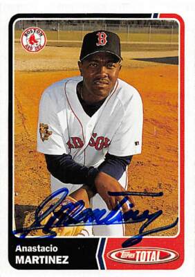 Anastacio Martinez autographed baseball card (Red Sox) 2003