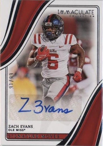 2023 Panini Immaculate Collection Collegiate Zach Evans #SM-ZE