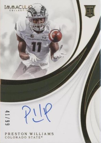 2019 Panini Immaculate Collection Collegiate Preston Williams #158