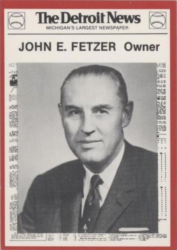 1981 Detroit News Detroit Tigers Boys of Summer 100th Anniversary - John Fetzer #81