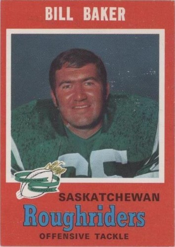 1971 O-Pee-Chee Canadian Football League Bill Baker #92