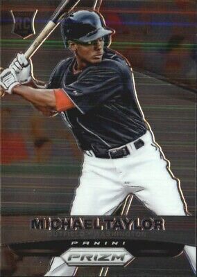 2015 Panini Prizm Washington Nationals Baseball Card #176 Michael Taylor Rookie. rookie card picture
