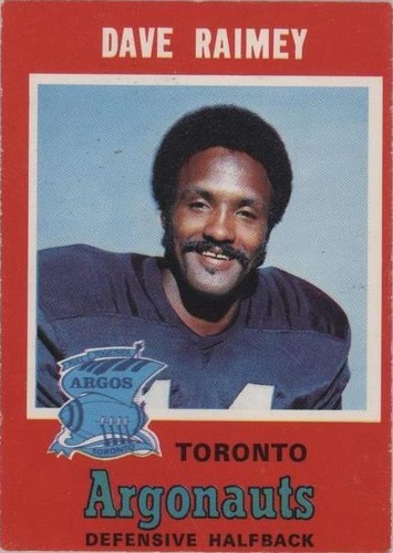 1971 O-Pee-Chee Canadian Football League Dave Raimey #12