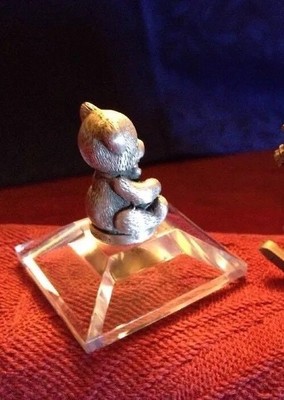 Pewter Russ Berrie Teddy Bear - Miniature