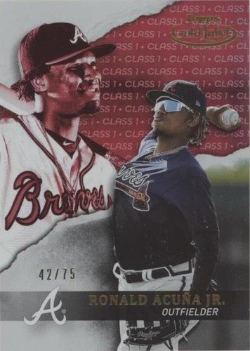 スポーツ選手 JUAN SOTO / RONALD ACUNA JR. DUAL AUTO RONALD ACUNA/JUAN SOTO 2023 THREE AND TWO ENCASED DUAL