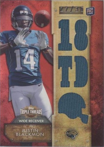 2012 Topps Triple Threads Justin Blackmon #TTR-28