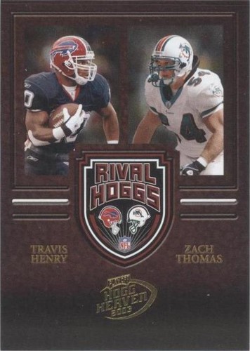 2003 Playoff Hogg Heaven Travis Henry Zach Thomas #RH-12