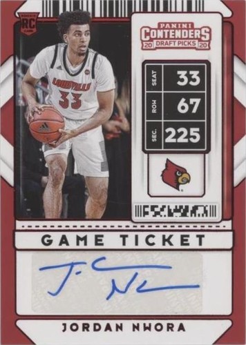 Jordan Nwora 2020 Prizm Draft SILVER GREEN x2