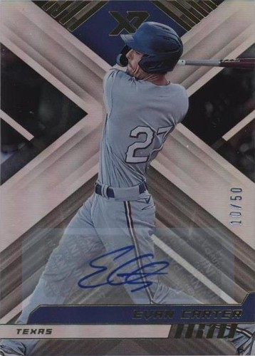 Evan Carter 2023 Panini Immaculate Clearly Auto Autograph 25