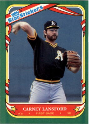 1987 Fleer Star Stickers Baseball