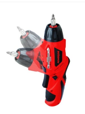 Power Joe Cordless Pivot Screwdriver 4v 13pc Bit Kit Flex Bit + LED Light - NEW