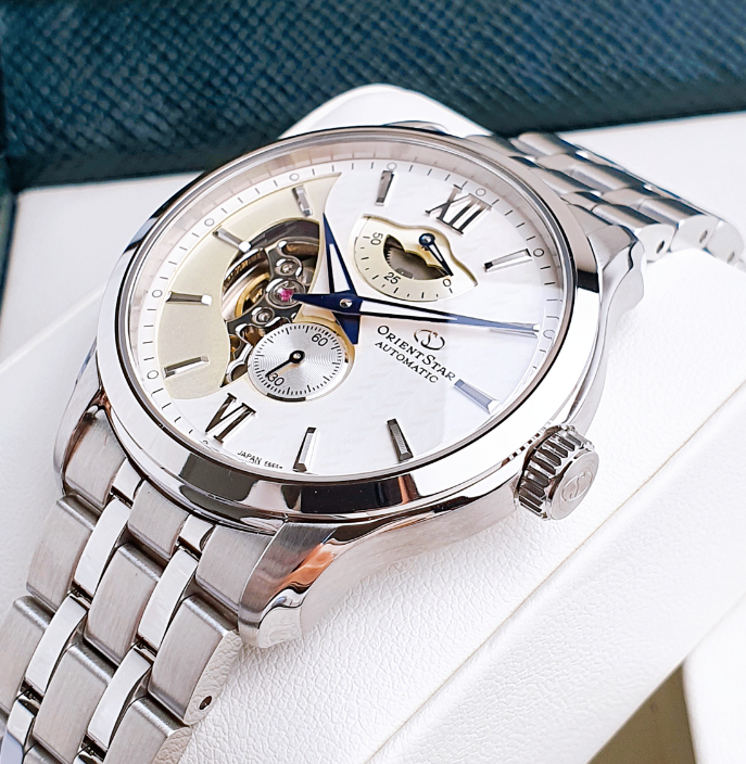 Pre-owned Orient Star Automatic Silver Dial Men's Watch Power Reserve Rk-av0b01s