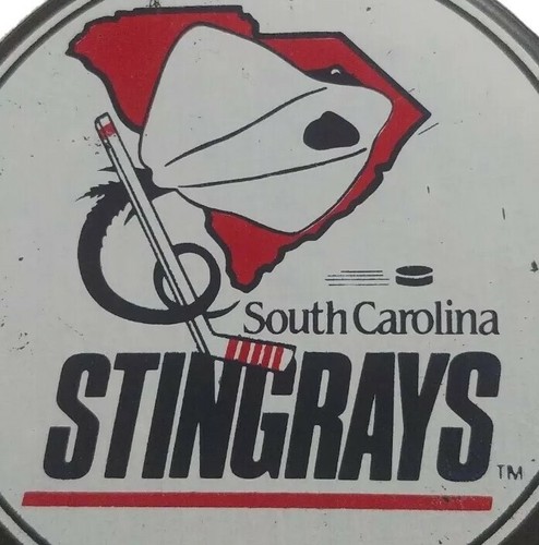 1988-98 SOUTH CAROLINA STINGRAYS ECHL 10TH ANN. PUCK LINDSAY MFG. MADE IN 🇨🇦