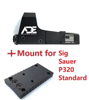 ADE RD3-006B GREEN Dot Sight+Optic Mount Plate For SIG SAUER P320 Standard 
