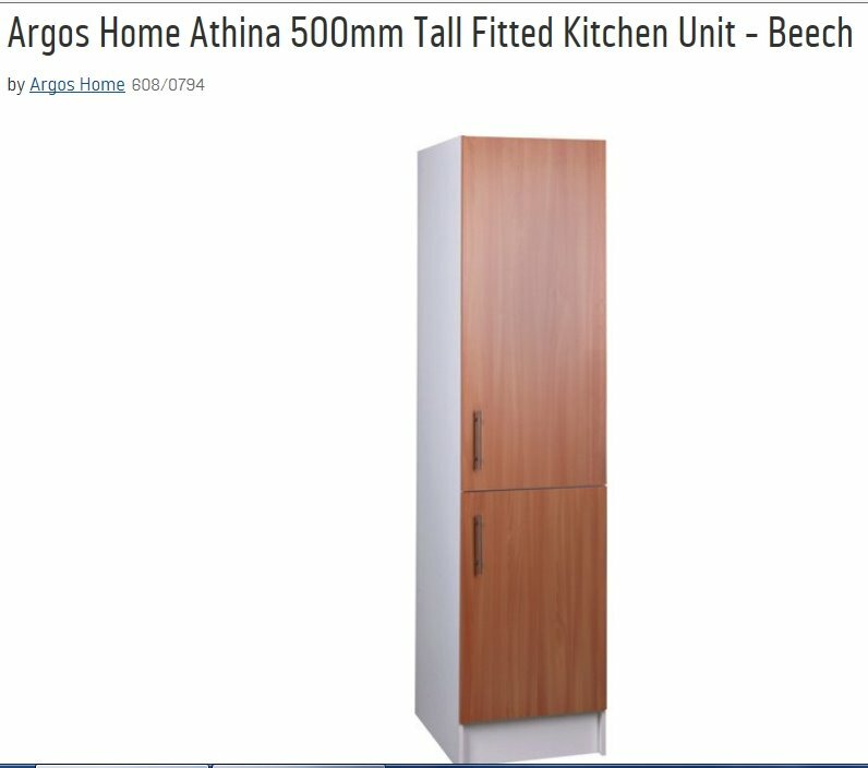 New boxed Argos Athina Beech 500mm tall Kitchen Larder Unit in