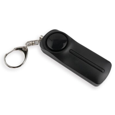LOUD Personal Alarm Keychain With LED Light Defense Ring Alarm Security  Black