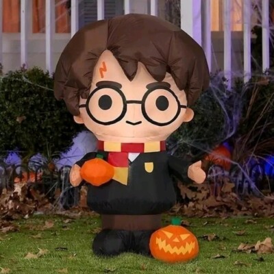 Harry Potter Gemmy Inflatable Gemmy Halloween w/Pumpkin Airblown 3.2 ft  NIB