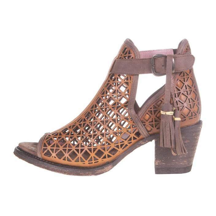 Pre-owned Miss Miss Miss Macie "heavens To Betsy" Brown Leather Ankle Bootanderson Beanboho Style