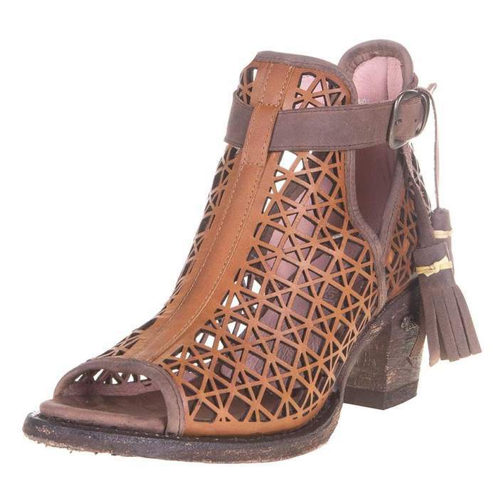 Pre-owned Miss Miss Miss Macie "heavens To Betsy" Brown Leather Ankle Bootanderson Beanboho Style