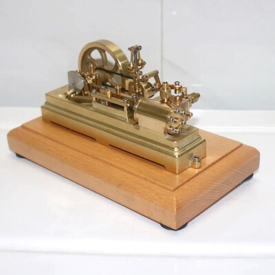 Mini Retro Horizontal Single-Cylinder Mill Steam Engine Model - Brass
