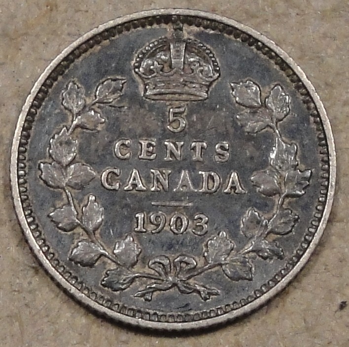 Canada 1903 Silver Five Cents Better Circulated Grade Coin